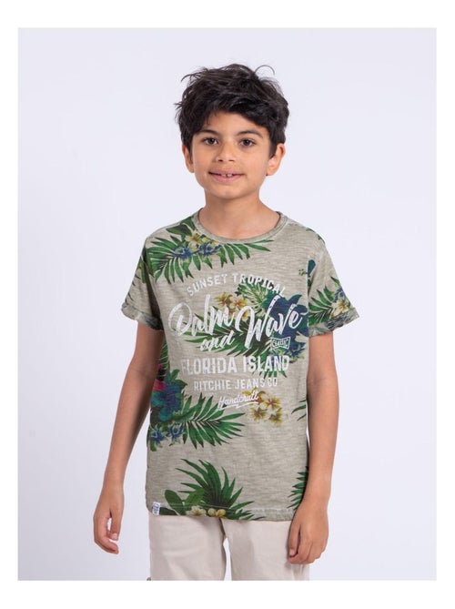 Camiseta de manga corta de cuello redondo de puro algodón NABANE-J - Kiabi