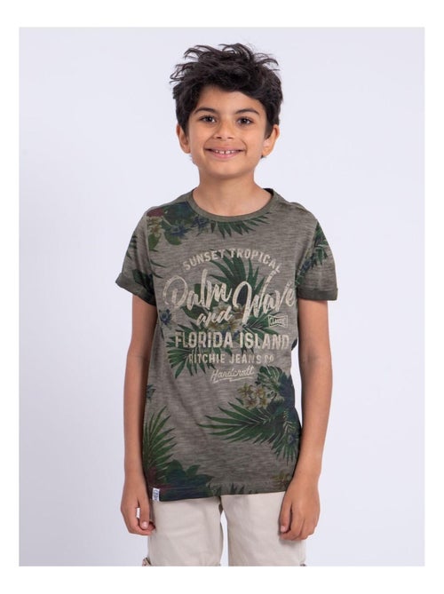 Camiseta de manga corta de cuello redondo de puro algodón NABANE-J - Kiabi