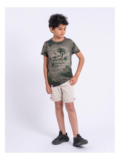 Camiseta de manga corta de cuello redondo de puro algodón NABANE-J - Kiabi