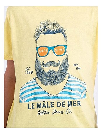 Camiseta de manga corta de cuello redondo de puro algodón NABARZU-J