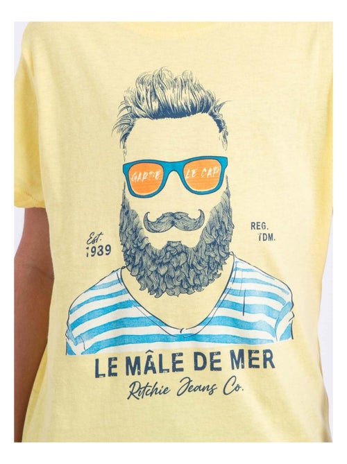 Camiseta de manga corta de cuello redondo de puro algodón NABARZU-J - Kiabi