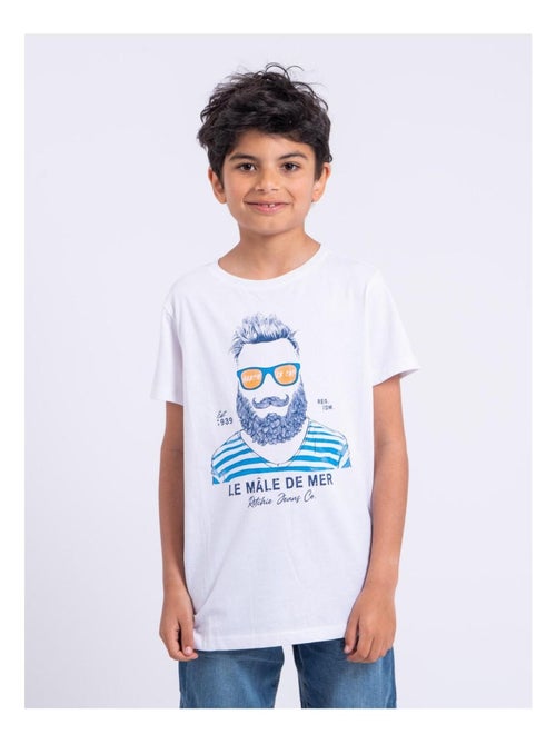 Camiseta de manga corta de cuello redondo de puro algodón NABARZU-J - Kiabi