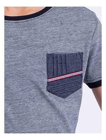 Camiseta de manga corta de cuello redondo de puro algodón NABASTIL-J