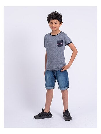 Camiseta de manga corta de cuello redondo de puro algodón NABASTIL-J