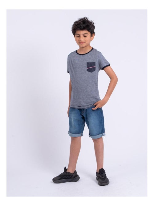 Camiseta de manga corta de cuello redondo de puro algodón NABASTIL-J - Kiabi