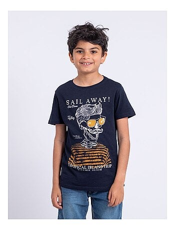 Camiseta de manga corta de cuello redondo de puro algodón NOUMICK-J