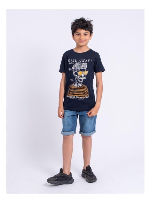 Camiseta de manga corta de cuello redondo de puro algodón NOUMICK-J - Kiabi