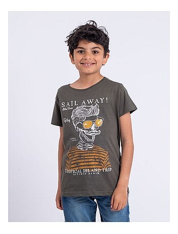 Camiseta de manga corta de cuello redondo de puro algodón NOUMICK-J