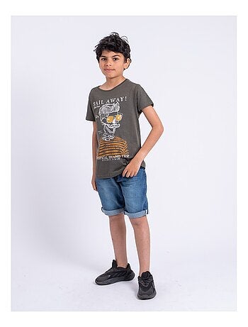 Camiseta de manga corta de cuello redondo de puro algodón NOUMICK-J