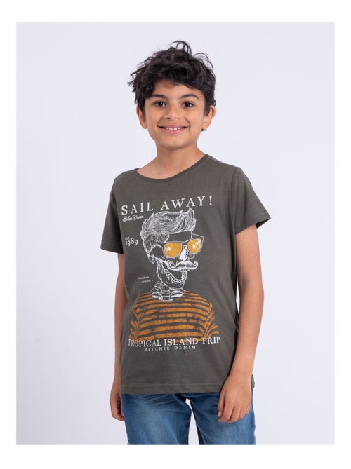Camiseta de manga corta de cuello redondo de puro algodón NOUMICK-J - Kiabi