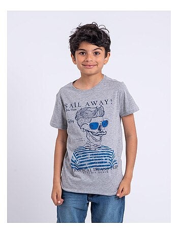 Camiseta de manga corta de cuello redondo de puro algodón NOUMICK-J