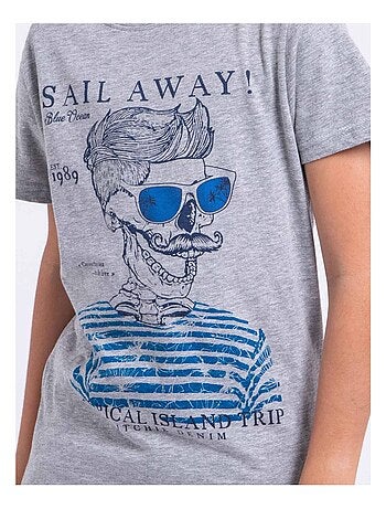 Camiseta de manga corta de cuello redondo de puro algodón NOUMICK-J