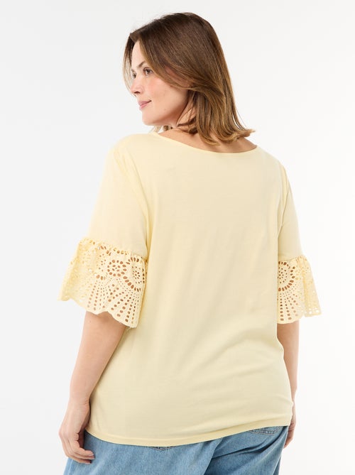 Camiseta de manga corta de macramé - Kiabi