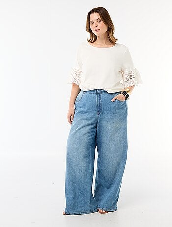 Camiseta de manga corta de macramé