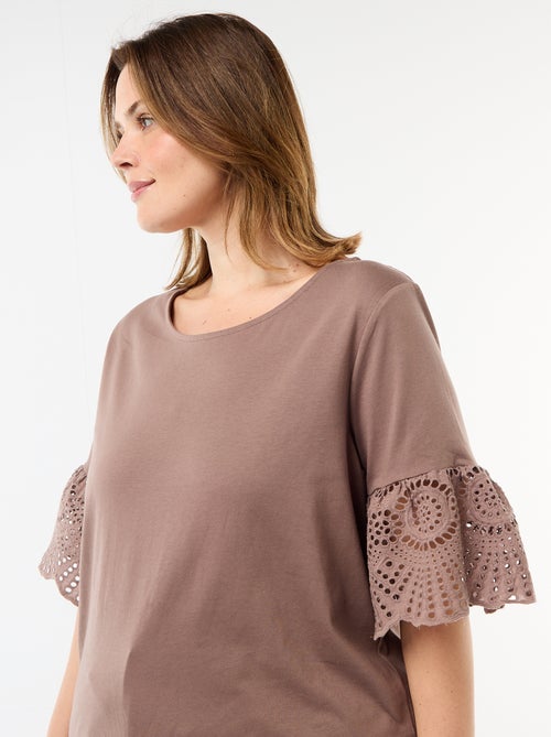 Camiseta de manga corta de macramé - Kiabi