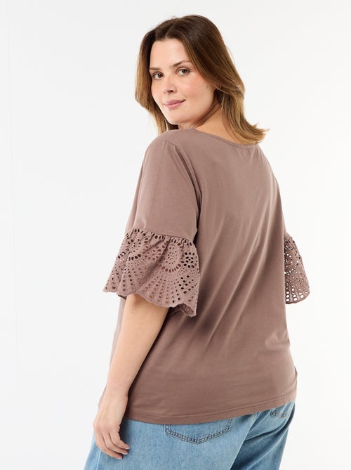 Camiseta de manga corta de macramé - Kiabi