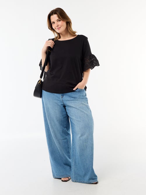 Camiseta de manga corta de macramé - Kiabi