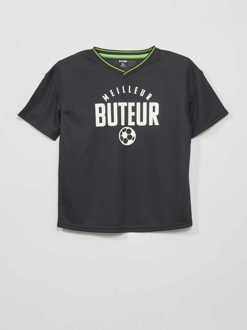 Camiseta de manga corta de malla NEGRO - Kiabi