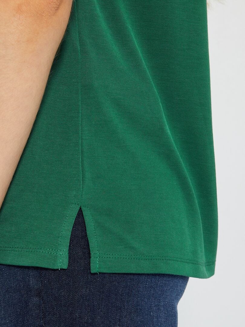 Camiseta de manga corta de material suave Verde - Kiabi