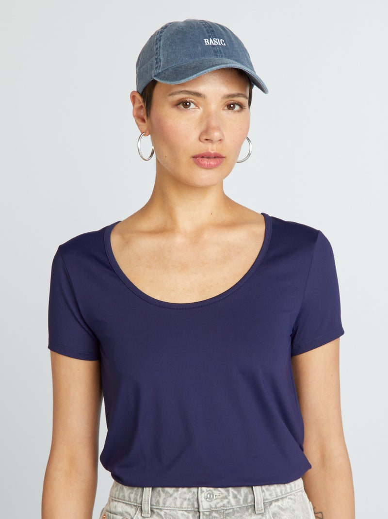 Camiseta de manga corta de microfibra AZUL - Kiabi