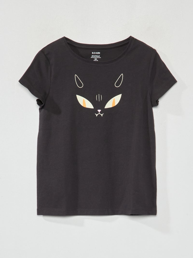 Camiseta de manga corta de punto - Halloween GRIS - Kiabi
