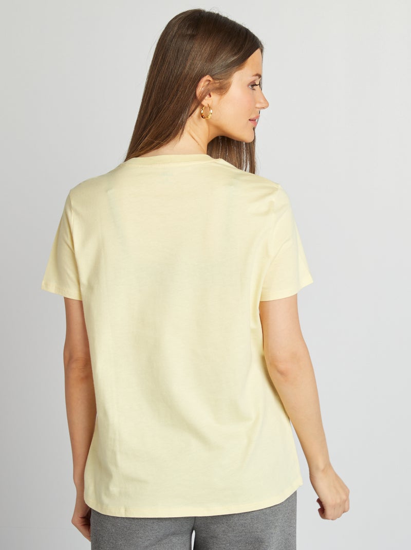 Camiseta de manga corta de punto AMARILLO - Kiabi