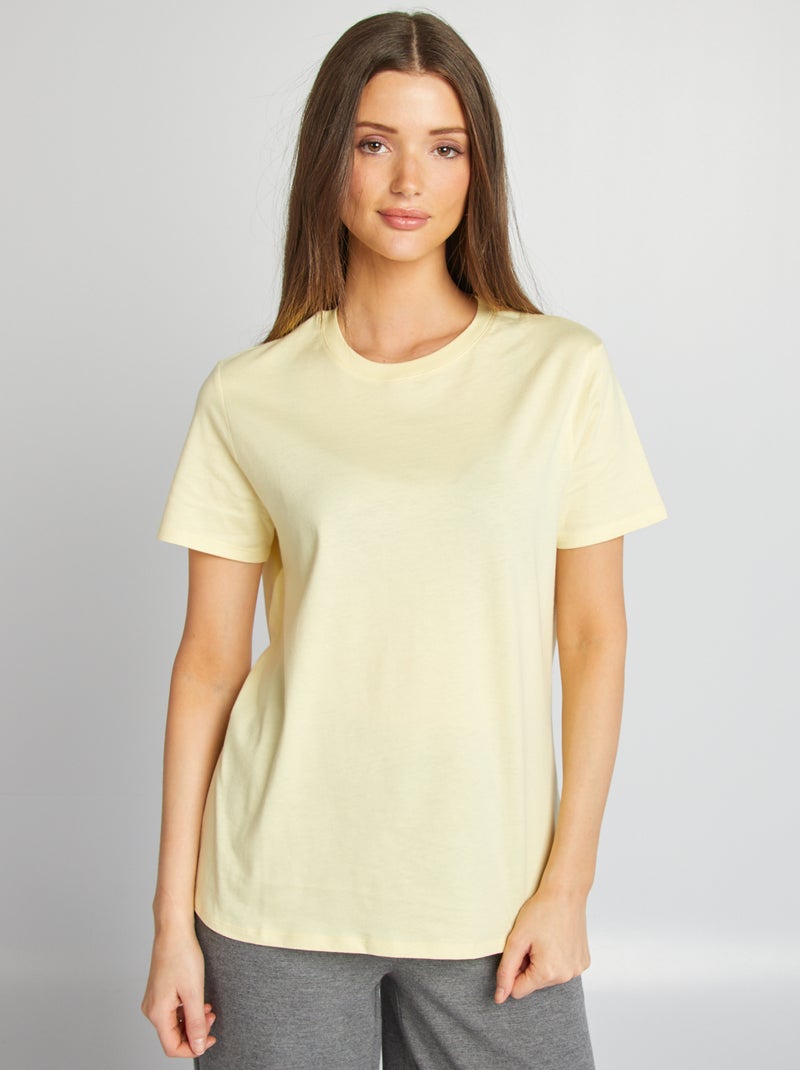 Camiseta de manga corta de punto AMARILLO - Kiabi