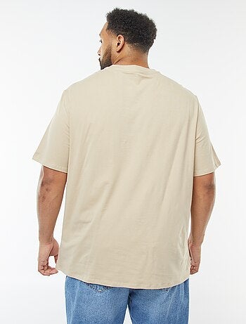 Camiseta de manga corta de punto con cuello de pico