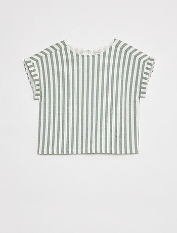 Camiseta de manga corta de punto de crepé
