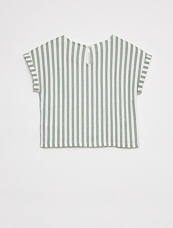 Camiseta de manga corta de punto de crepé