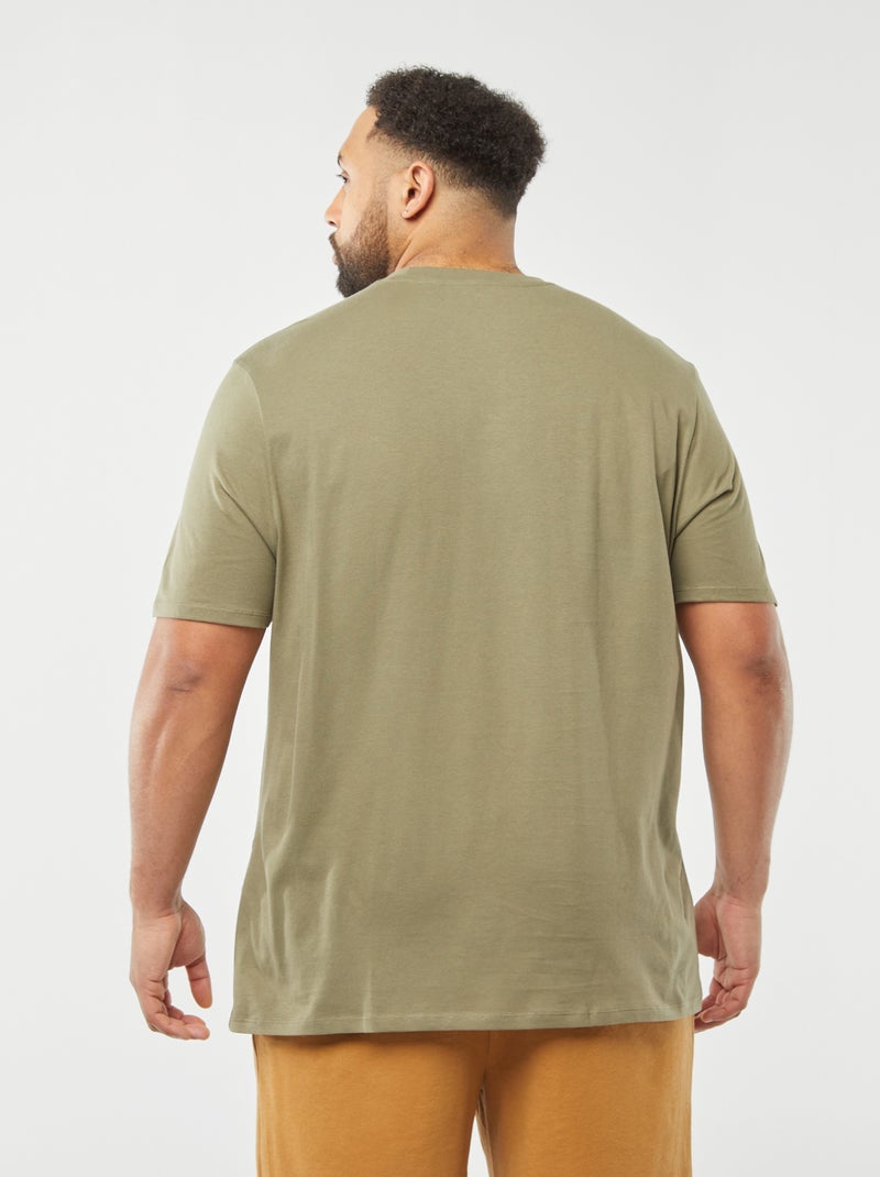 Camiseta de manga corta de punto estampada KAKI - Kiabi