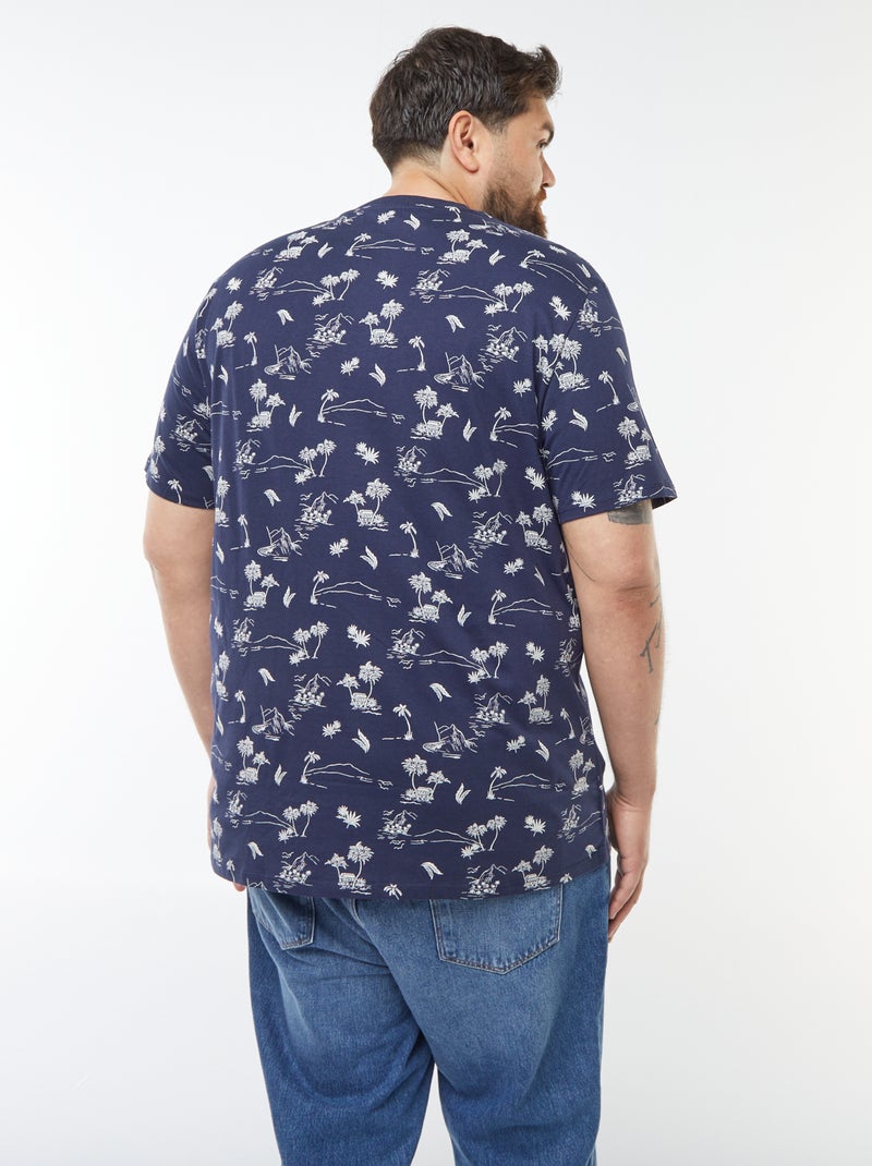 Camiseta de manga corta de punto estampada NEGRO - Kiabi