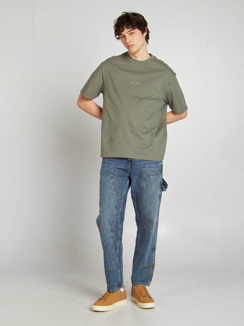 Camiseta de manga corta de punto GRIS - Kiabi