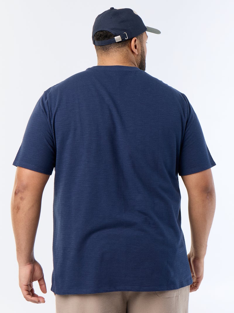 Camiseta de manga corta de punto jersey fantasía Negro - Kiabi