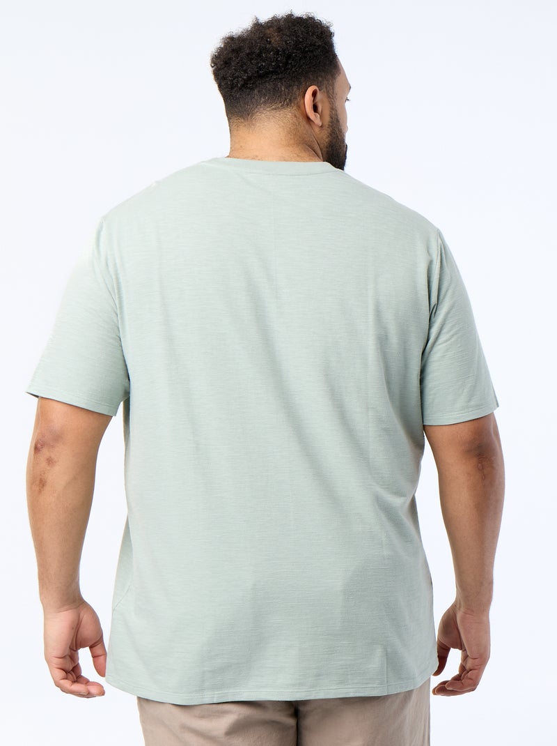 Camiseta de manga corta de punto jersey fantasía Verde - Kiabi