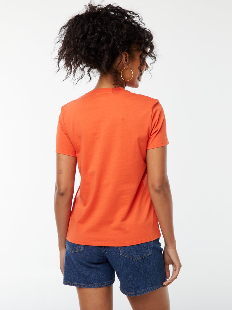 Camiseta de manga corta de punto naranja - Kiabi