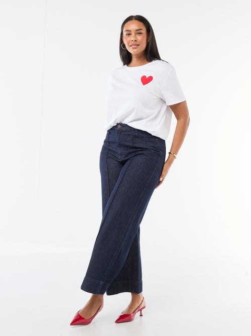 Camiseta de manga corta de punto 'OUI' - Kiabi