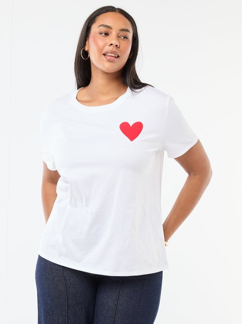 Camiseta de manga corta de punto 'OUI' - Kiabi