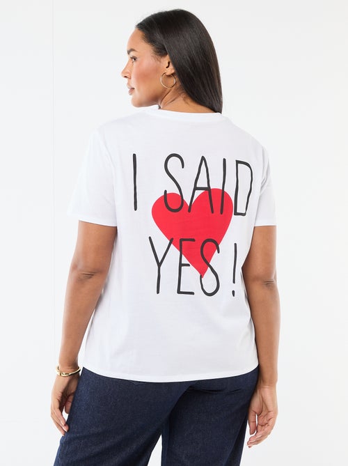 Camiseta de manga corta de punto 'OUI' - Kiabi