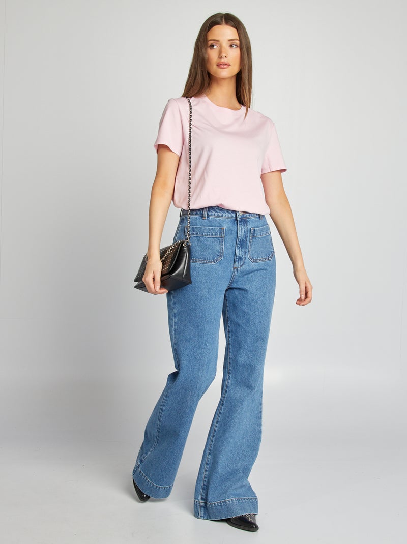 Camiseta de manga corta de punto ROSA - Kiabi