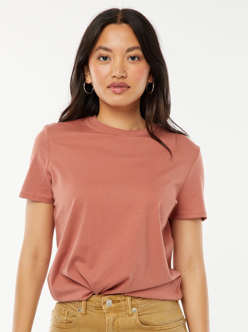 Camiseta de manga corta de punto ROSA - Kiabi