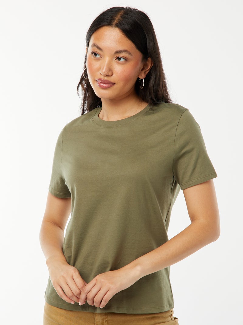 Camiseta de manga corta de punto Verde - Kiabi