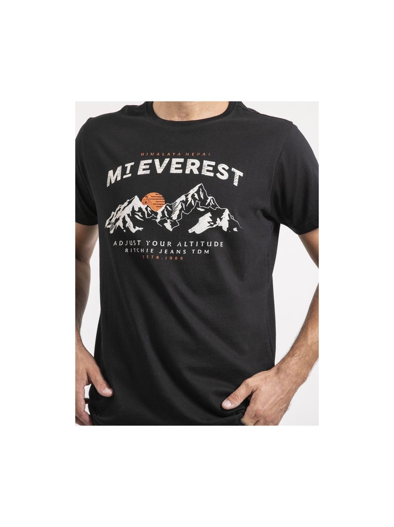 Camiseta de manga corta de puro algodón JAKIWI Negro - Kiabi