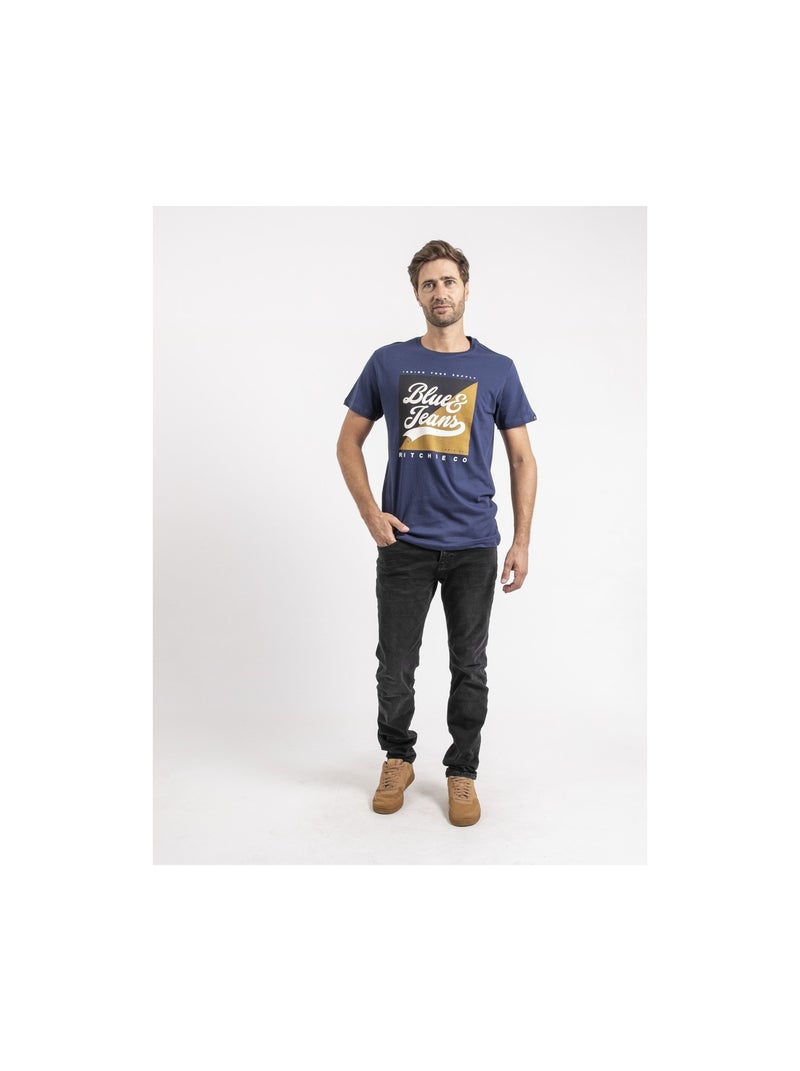 Camiseta de manga corta de puro algodón JAMULER Azul - Kiabi