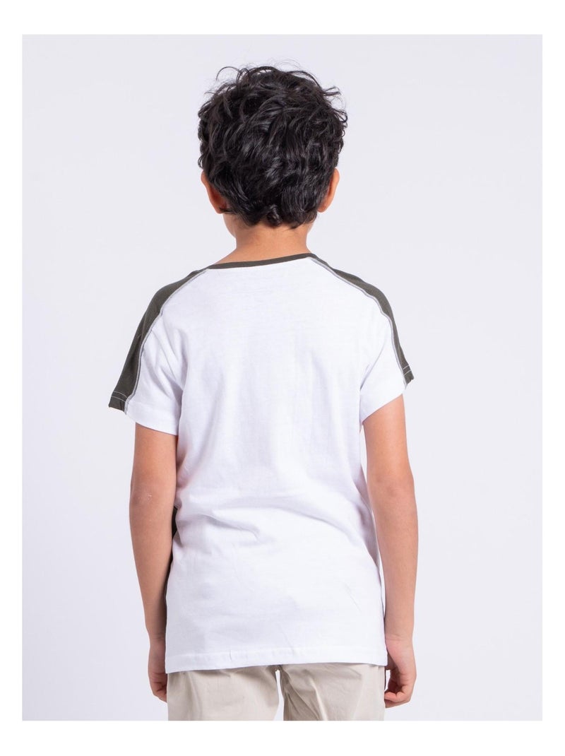Camiseta de manga corta de puro algodón NABALIA-J Caqui - Kiabi
