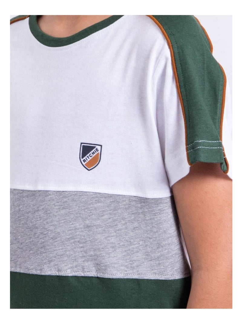 Camiseta de manga corta de puro algodón NABALIA-J Verde - Kiabi