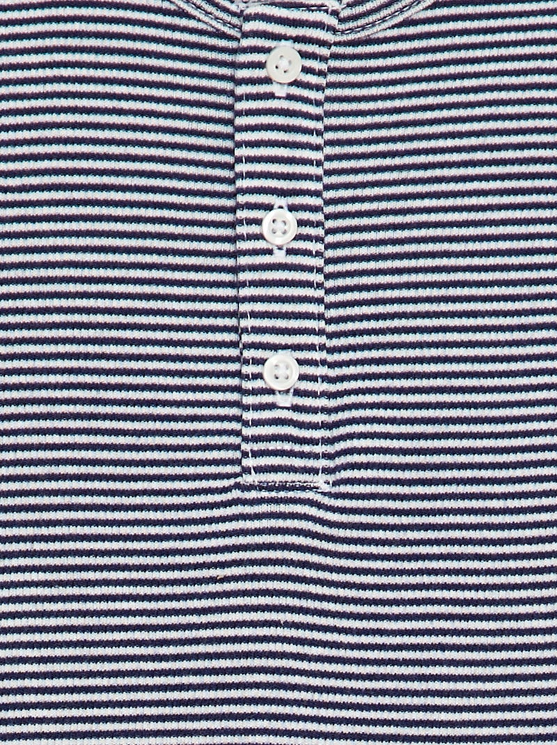 Camiseta de manga corta de rayas AZUL - Kiabi