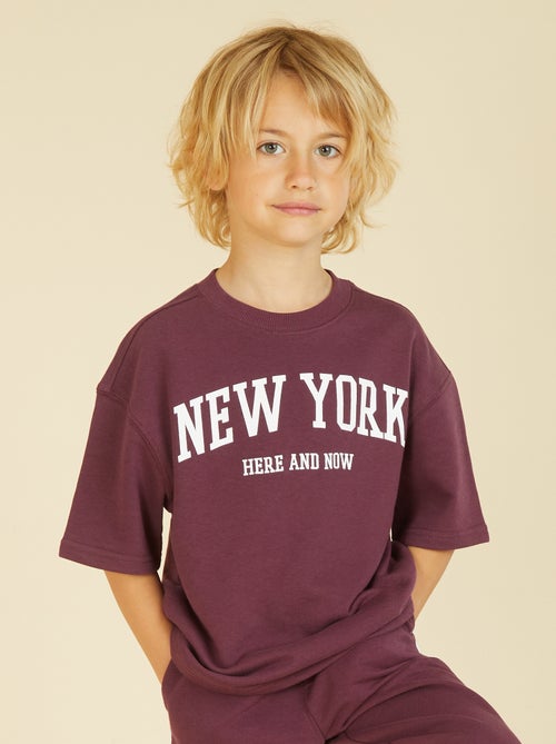 Camiseta de manga corta de rayas universitaria - Kiabi