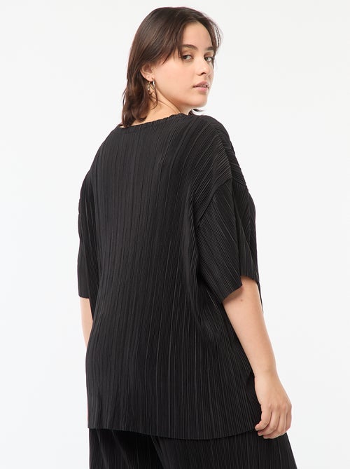 Camiseta de manga corta de tejido plisado - Kiabi