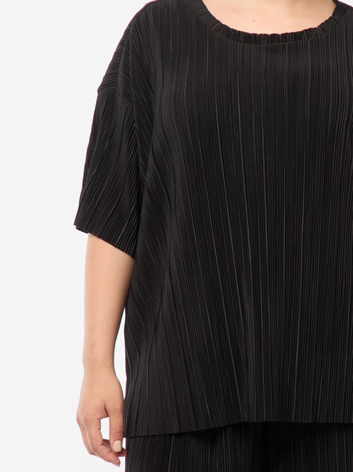 Camiseta de manga corta de tejido plisado - Kiabi